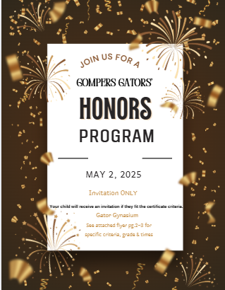  honors award flyer for May 2nd 2025